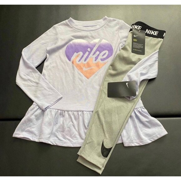 NWT Nike Leggings &Peplum Tunic Set Girls Size 5